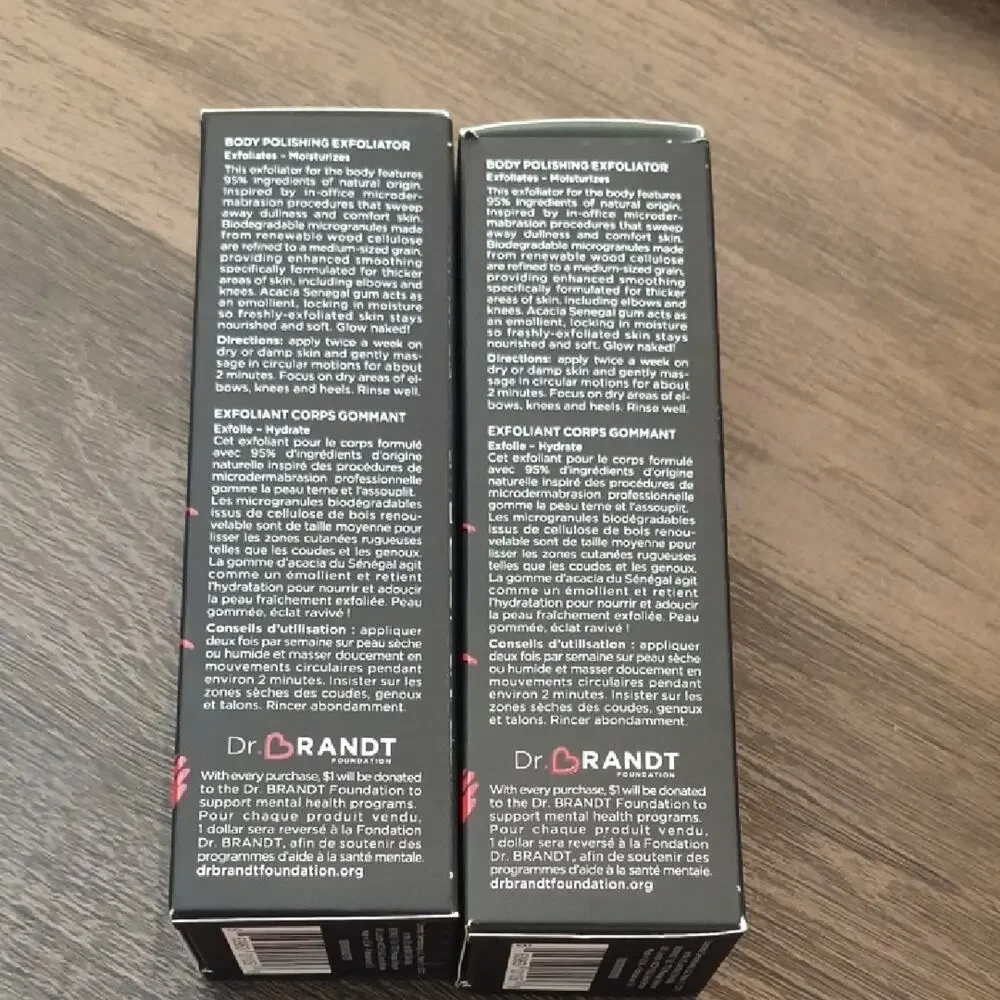 Dr. Brandt Microdermabrasion Body Exfoliator Set Of 2, 3.5 Oz Each NWT- Open Box